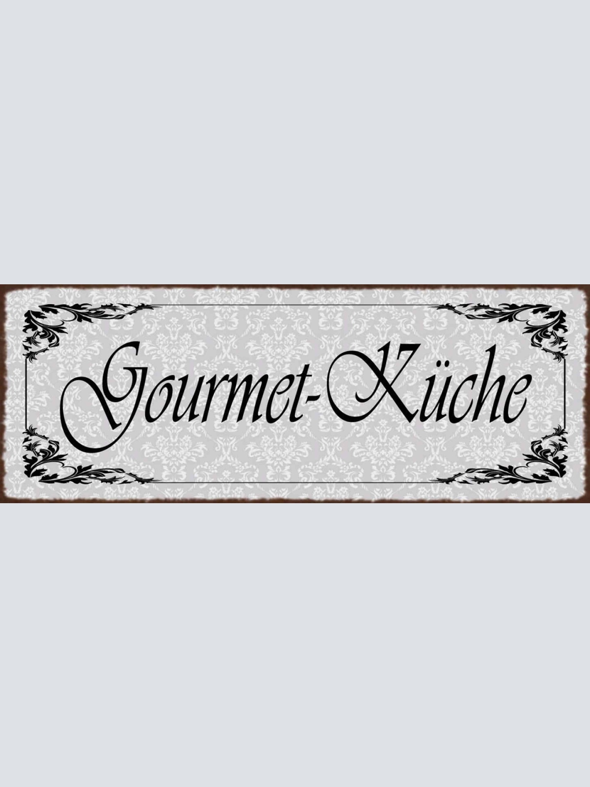 Schild Gourmet Küche Kochen Koch Restaurant Zuhause Wohnung 27x10 Blech od.Holz