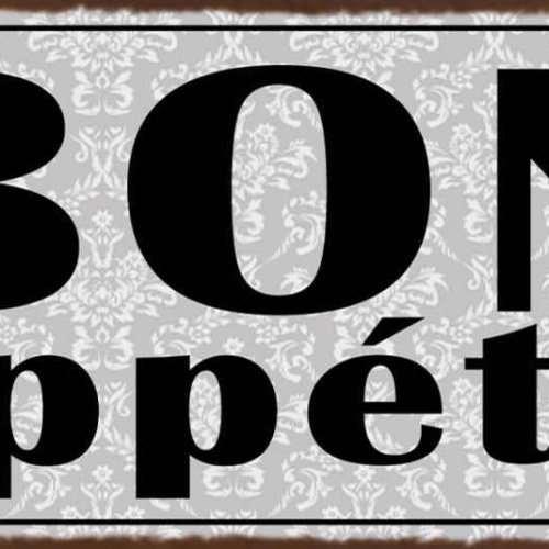 Schild Bon Appétit Guten Appetit Mahlzeit Essen Restaurant 27x10 Blech od.Holz