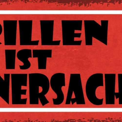 Schild Grillen Ist Männersache Grill Griller BBQ Fleisch 27x10 Blech od.Holz