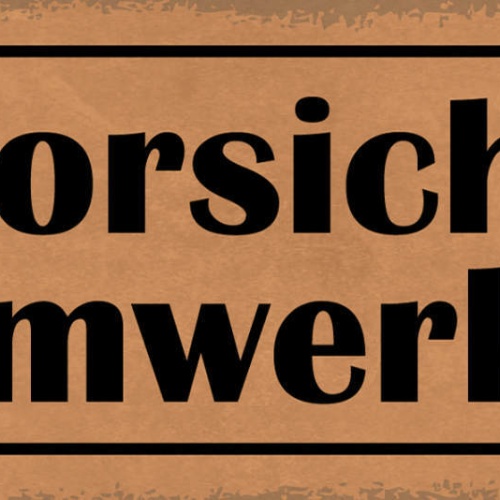 Schild Vorsicht Heimwerker Hobby Bastler Umbau Freizeit Haus 27x10 Blech od.Holz