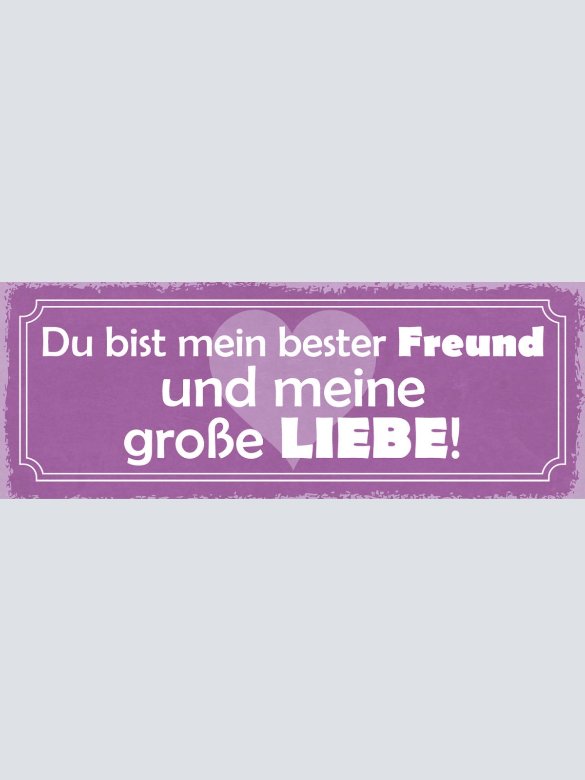 Schild Du Bist Mein Bester Freund & Meine Große Liebe Ehe 27x10 Blech od.Holz