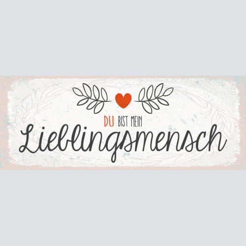 Schild Du Bist Mein Lieblingsmensch Liebling Liebe Freunde 27x10 Blech od.Holz