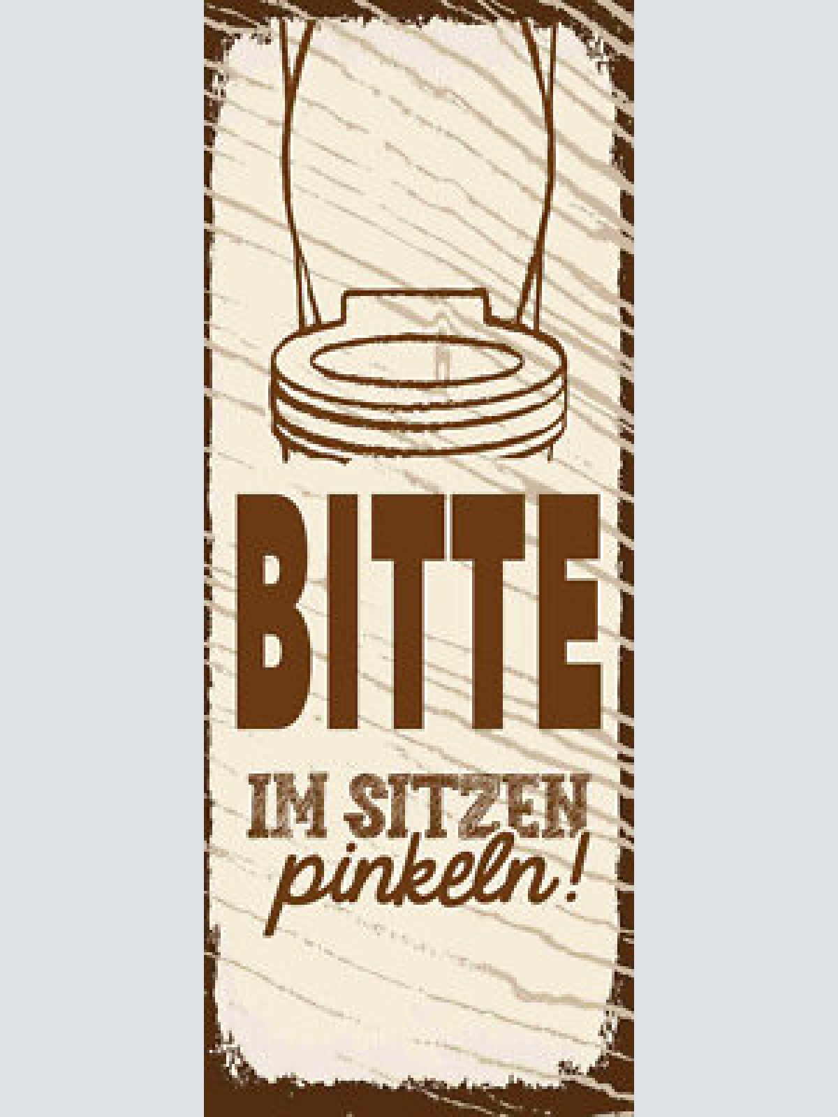 Schild bitte im sitzen pinkeln toilette wc klo mann herren 27x10 blech od.holz