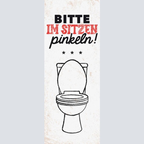 Schild bitte im sitzen pinkeln toilette wc klo mann herren 27x10 blech od.holz