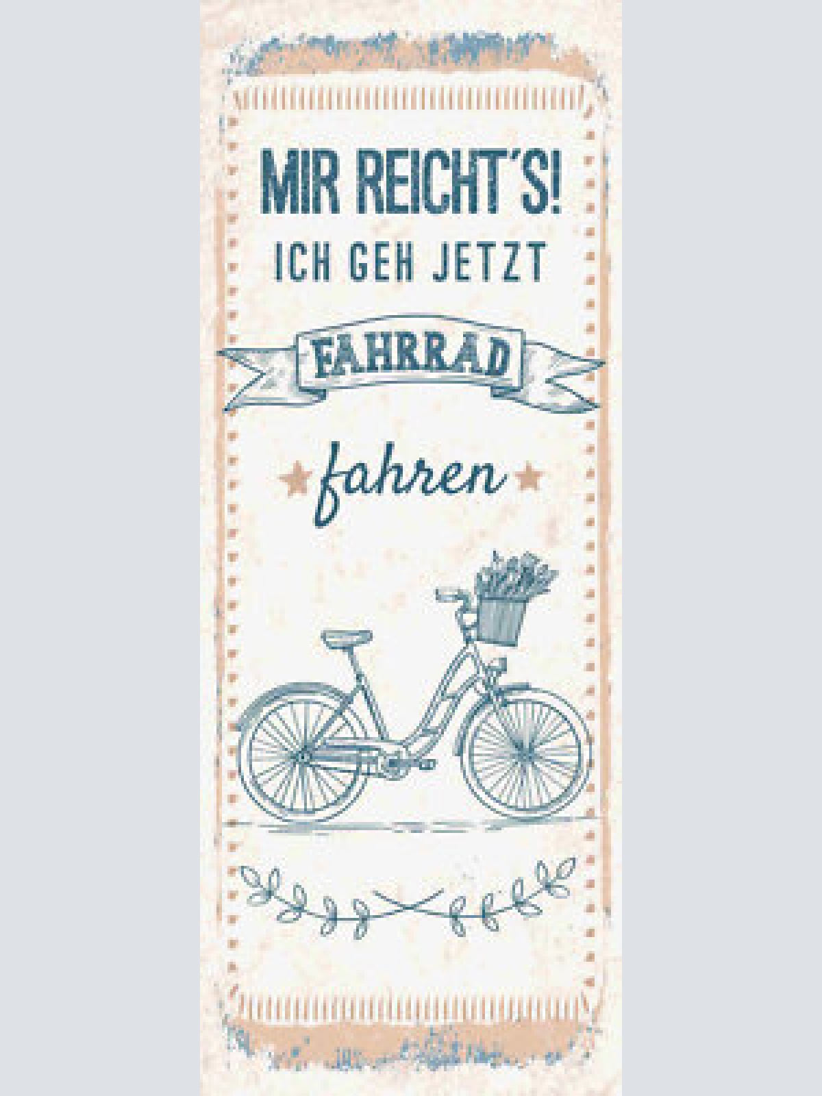 Schild mir reicht's ich geh jetzt fahrrad fahren rad bike 27x10 blech od.holz