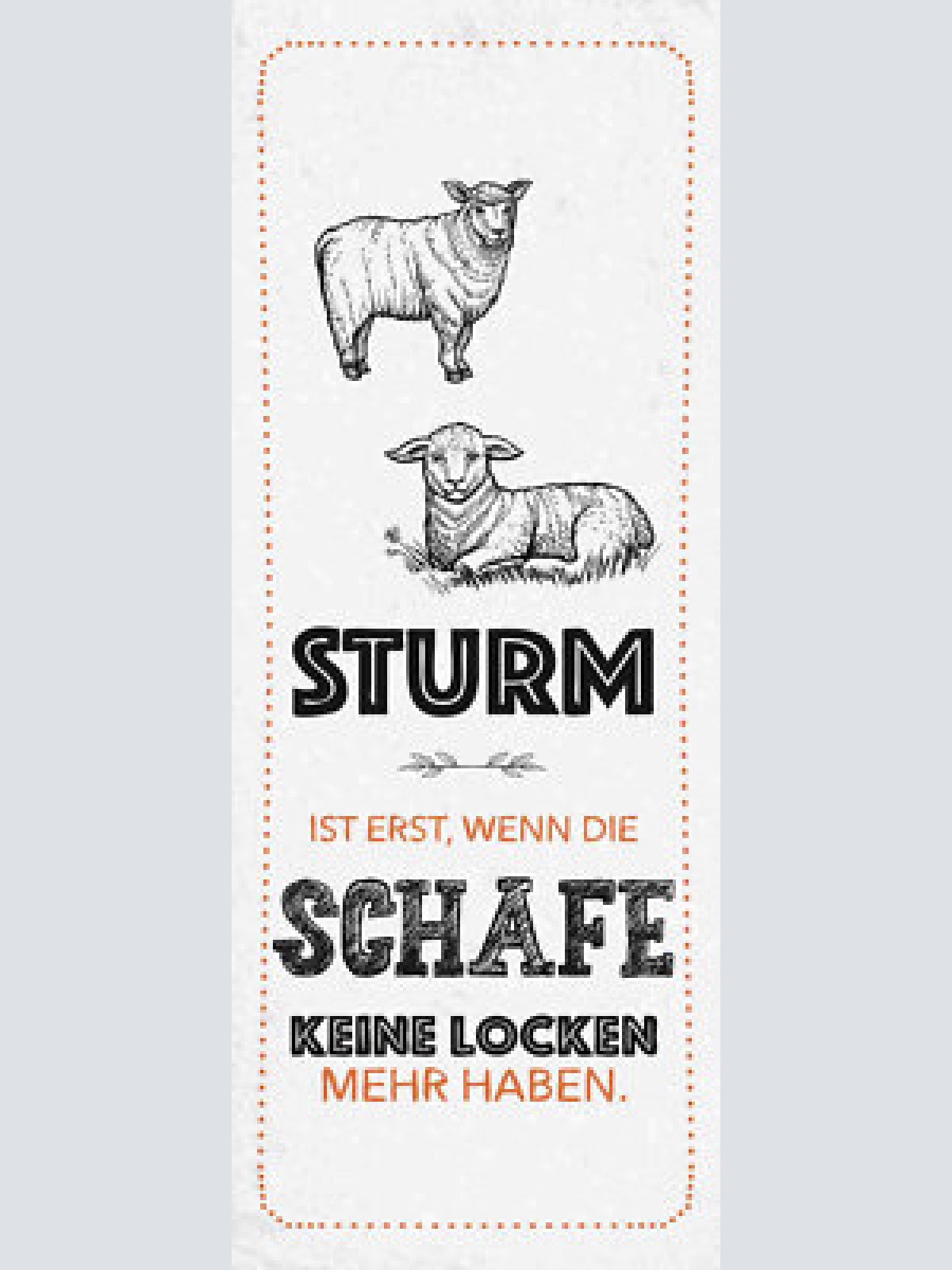 Schild sturm ist erst wenn die schafe keine locken mehr haben 27x10blech od.holz