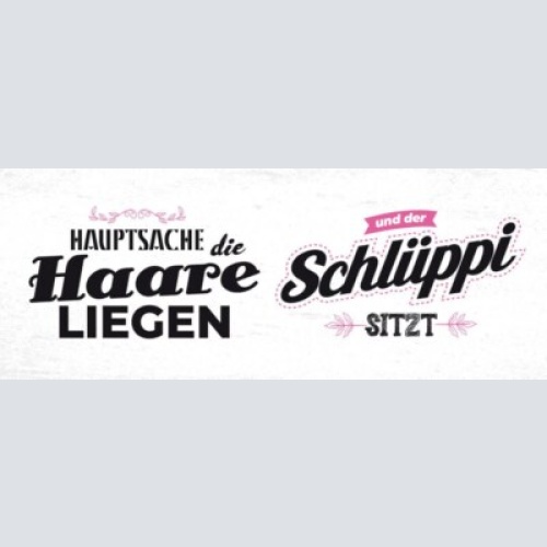 Schild hauptsache die haare liegen & der schlüppi sitzt 27x10 blech od.holz