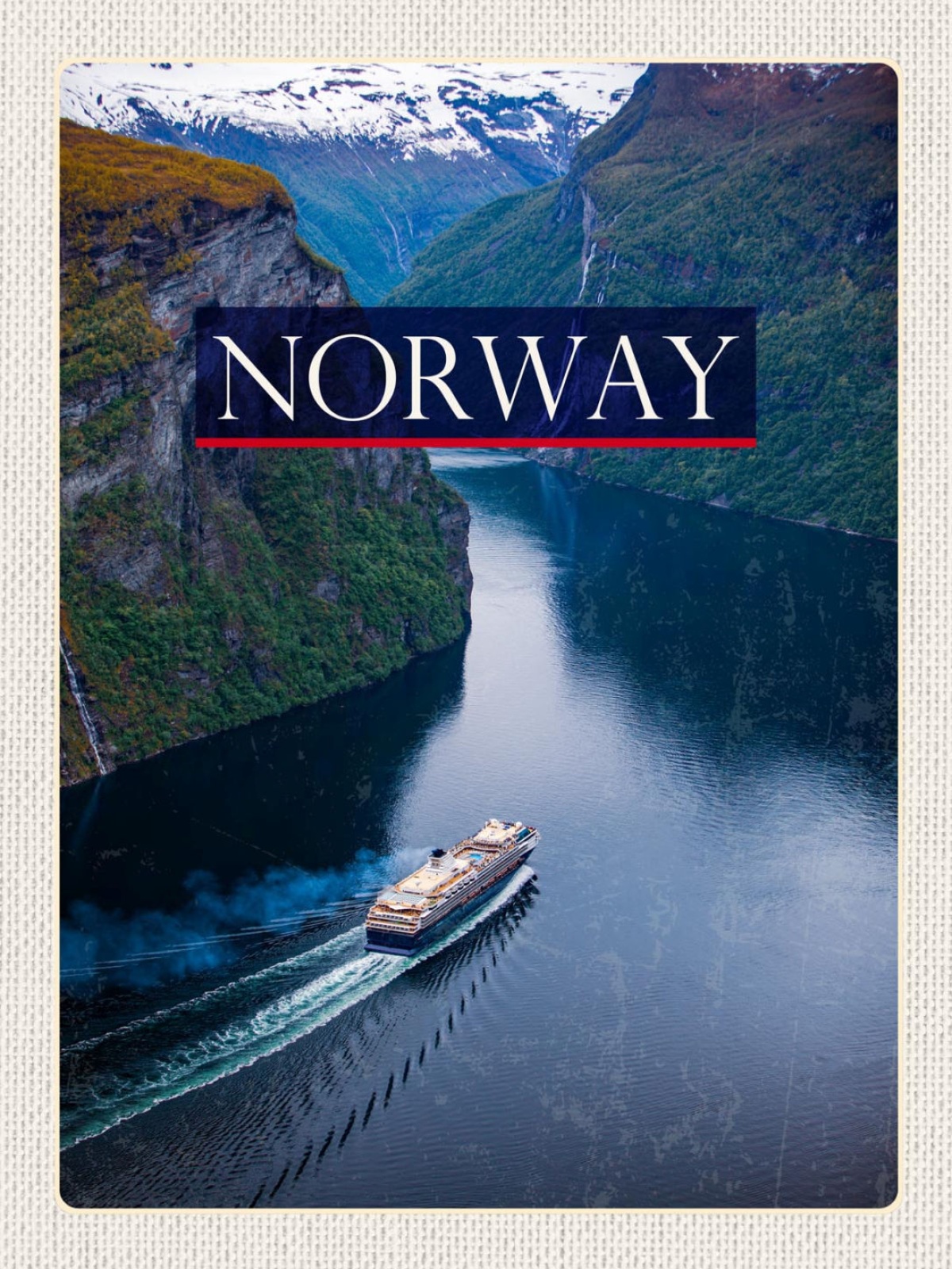 Schild Norway Norwegen Schiff Fjords Kreuzfahrt 12x18 20x30 30x40 Blech/Holz
