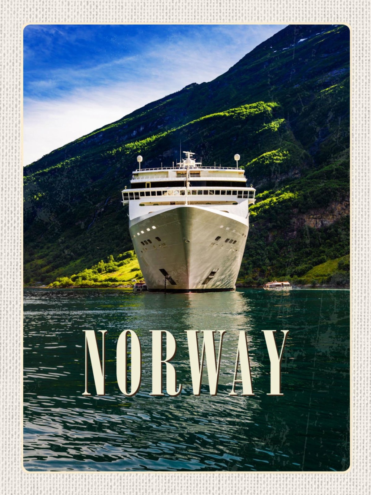 Schild Norway Norwegen Schiff Fjords Kreuzfahrt 12x18 20x30 30x40 Blech/Holz
