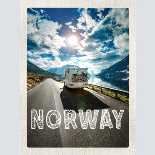 Schild Norway Norwegen Wohnmobil Camper Landstraße 12x18 20x30 30x40 Blech/Holz