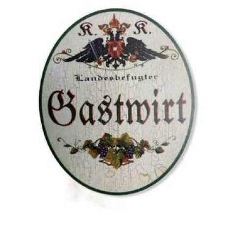 Kuk nostalgie holzschild landesbefugter gastwirt