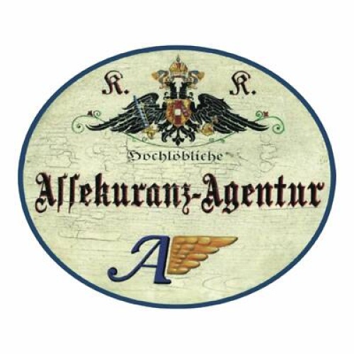 Kuk nostalgie holzschild  assekuranz agentur versicherung