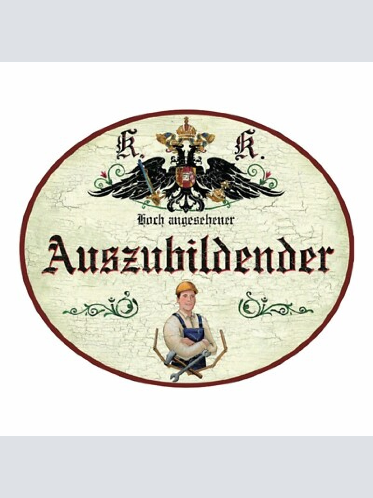 Kuk nostalgie holzschild hoch angesehener auszubildender