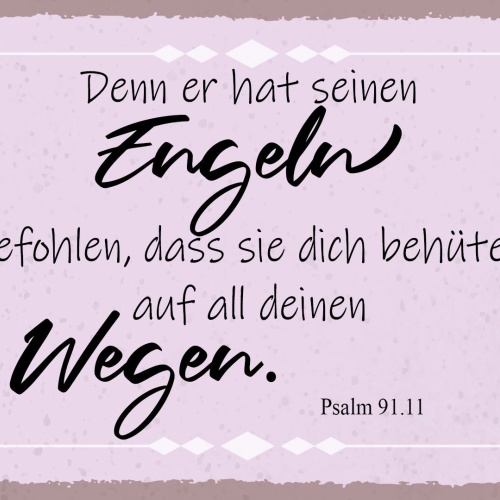 Schild Engeln Behüten Schutz Psalm Bibel 12x18 / 20x30 / 30x40 Blech od. Holz