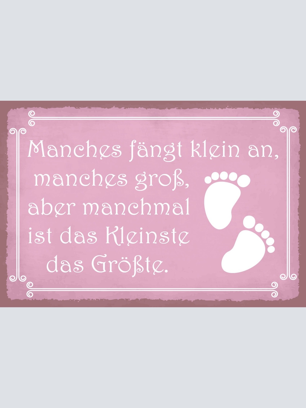 Schild Klein Anfangen Größte Kind Baby 12x18 / 20x30 / 30x40 Blech od. Holz