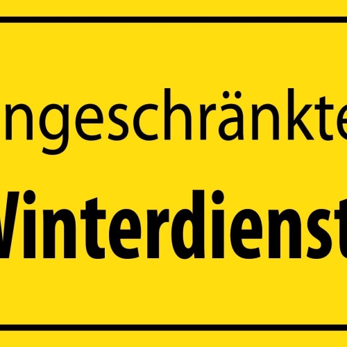 Schild Eingeschränkter Winter Dienst Schnee 12x18 / 20x30 / 30x40 Blech od. Holz