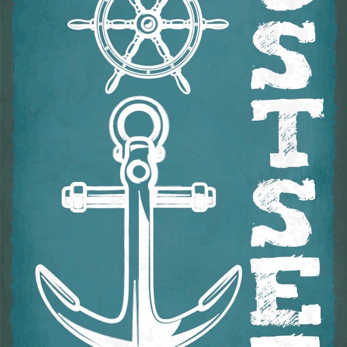 Nostalgie Schild Ostsee Deutschland Anker 12x18 / 20x30 / 30x40 Blech od. Holz