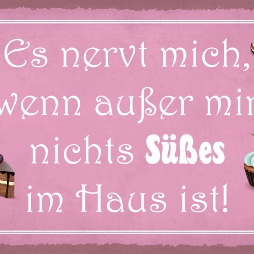 Schild Außer mir nichts Süßes Haus Desserts 12x18 / 20x30 / 30x40 Blech od. Holz