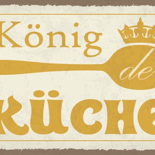 Schild König Küche Kochen Essen Koch Haus 12x18 / 20x30 / 30x40 Blech od. Holz