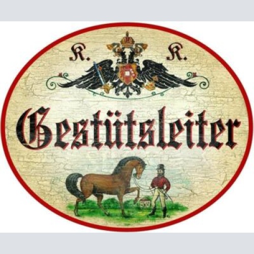 Kuk nostalgie holzschild - gestütsleiter - pferd reiter th