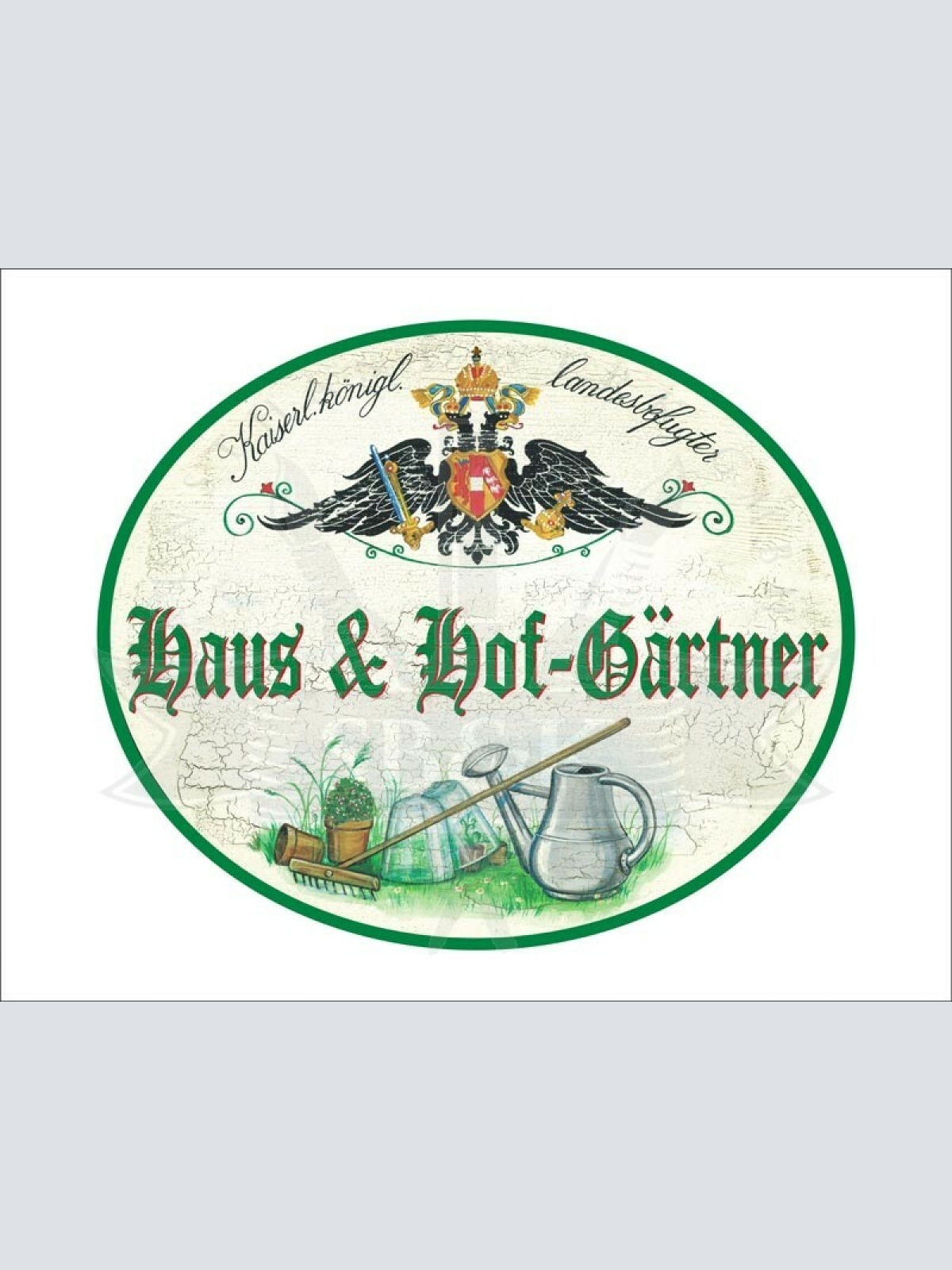 KuK Nostalgie Holzschild - Landesbefugter Haus & Hof-Gärtner - Gießkanne TH