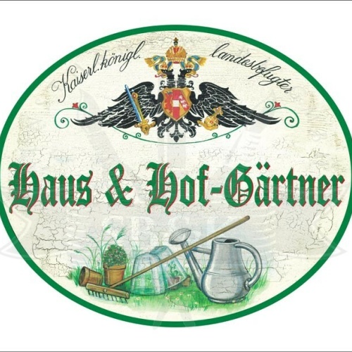 KuK Nostalgie Holzschild - Landesbefugter Haus & Hof-Gärtner - Gießkanne TH