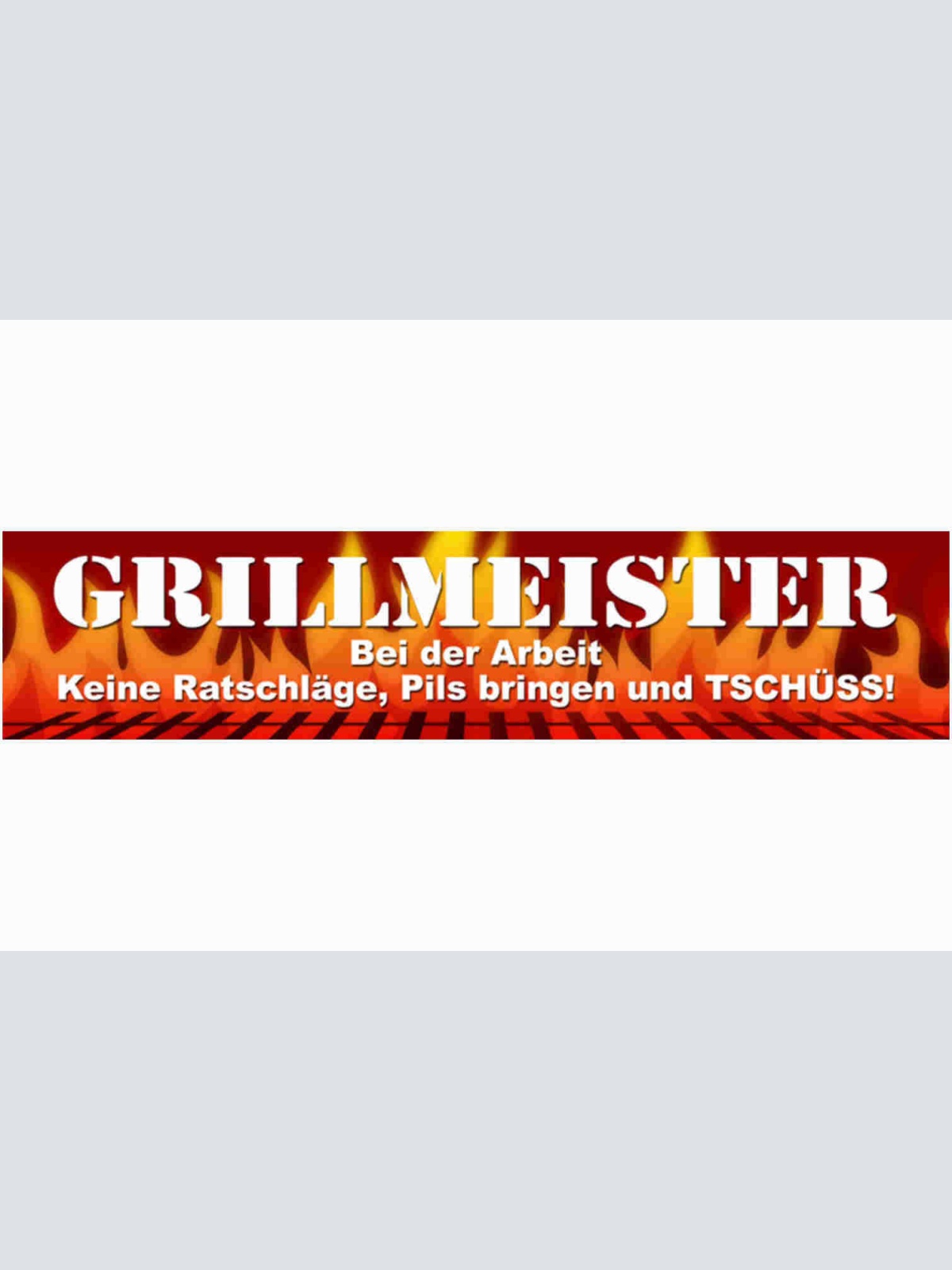 Schild Grill Meister Grillen BBQ Arbeit Pils Bier Fleisch 46 x 10 Blech od. Holz
