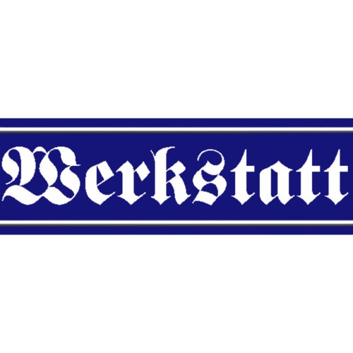 Schild Werkstatt Werkzeug Techniker Bastler Ort Straße 46 x 10 Blech od. Holz