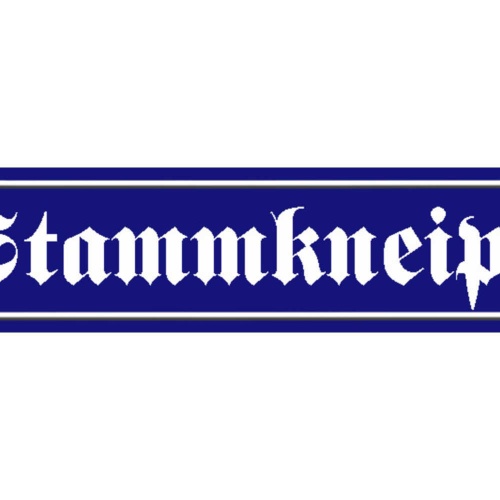 Schild Stammkneipe Lokal Alkohol Wirt Bar Bier Ort Straße 46 x 10 Blech od. Holz