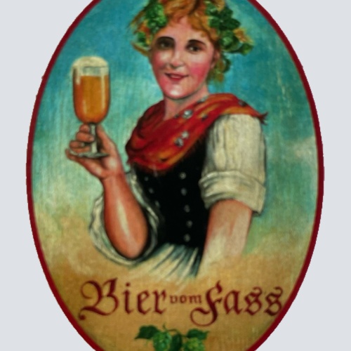 Nostalgie Holzschild Bier Vom Fass Alkohol Kellnerin Wirt Wirtshaus Schild