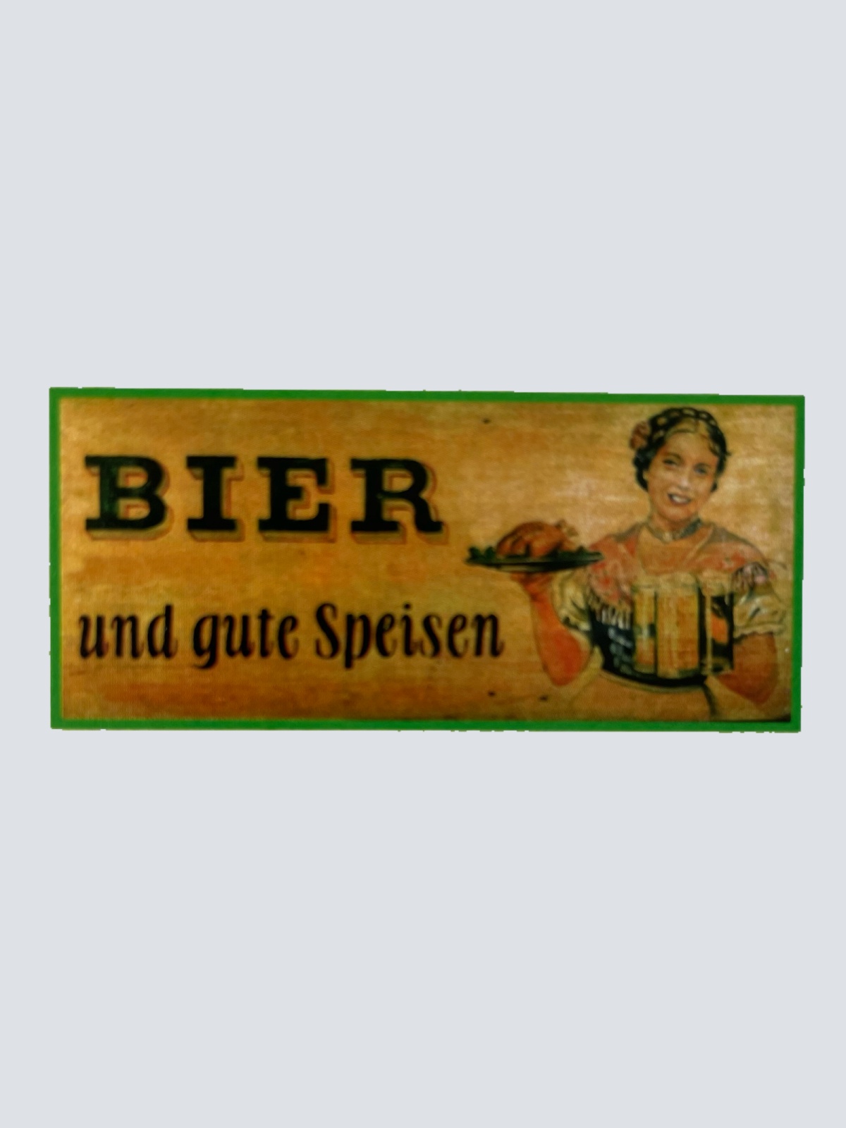 Nostalgie Holzschild Bier & Gute Speisen Alkohol Essen Wirt Wirtshaus Schild