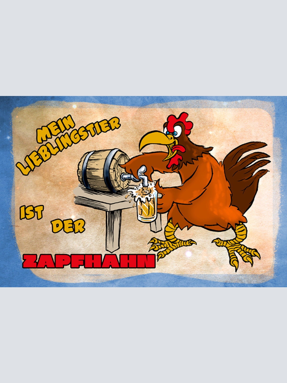 Schild Spruch Mein Lieblingstier ist der Zapfhahn Bier Alkohol Party Hahn JW