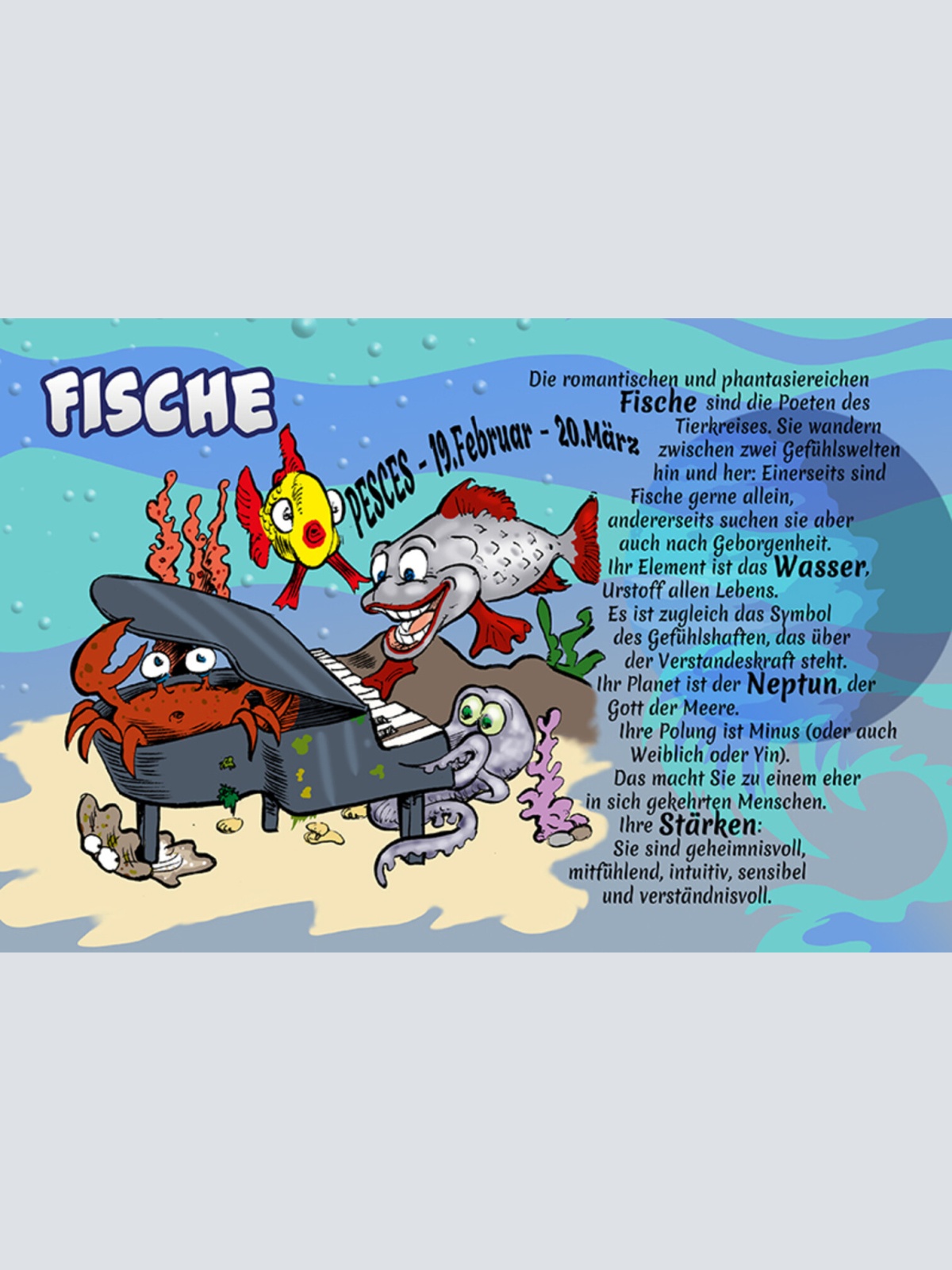 Schild Spruch Sternzeichen Fische JW
