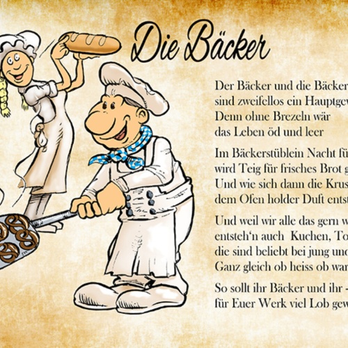 Schild Spruch Die Bäcker sind zweifellos ein Hauptgewinn Denn ohne Brezeln JW