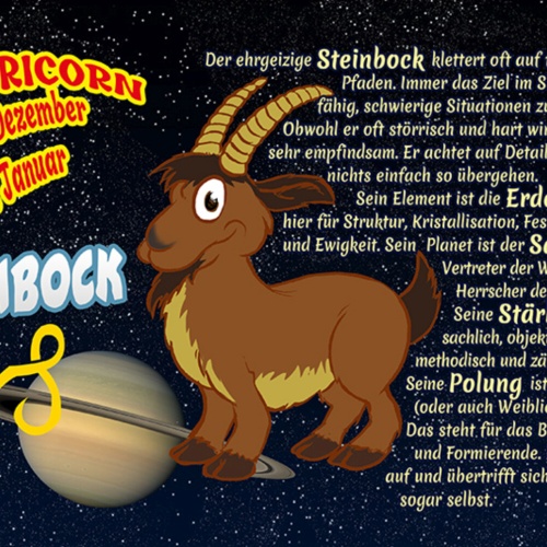 Schild Spruch Sternzeichen Steinbock JW