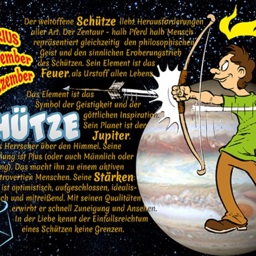 Schild Spruch Sternzeichen Schütze JW