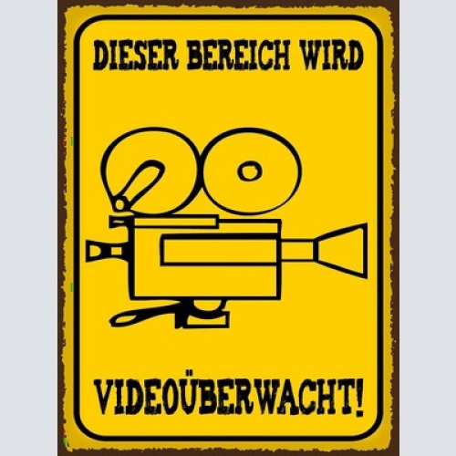 Schild Dieser Bereich Wird Videoüberwacht Camera 12x18 20x30 30x40 Blech od.Holz