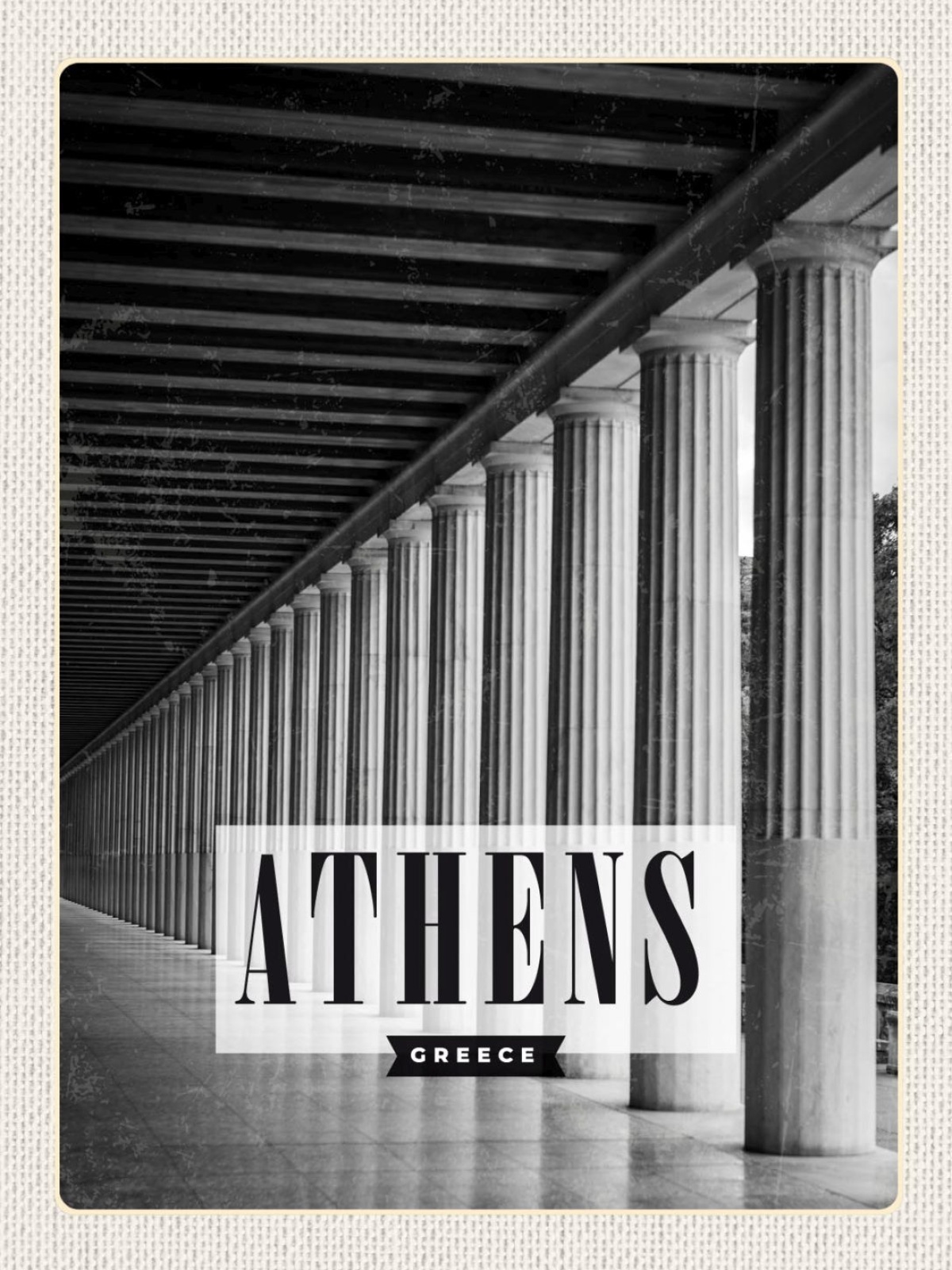 Schild Athens Greece Athen Griechenland Säulen 12x18 20x30 30x40 Blech od. Holz