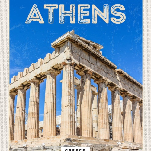 Schild Athens Greece Athen Griechenland Akropolis 12x18 20x30 30x40 Blech/Holz