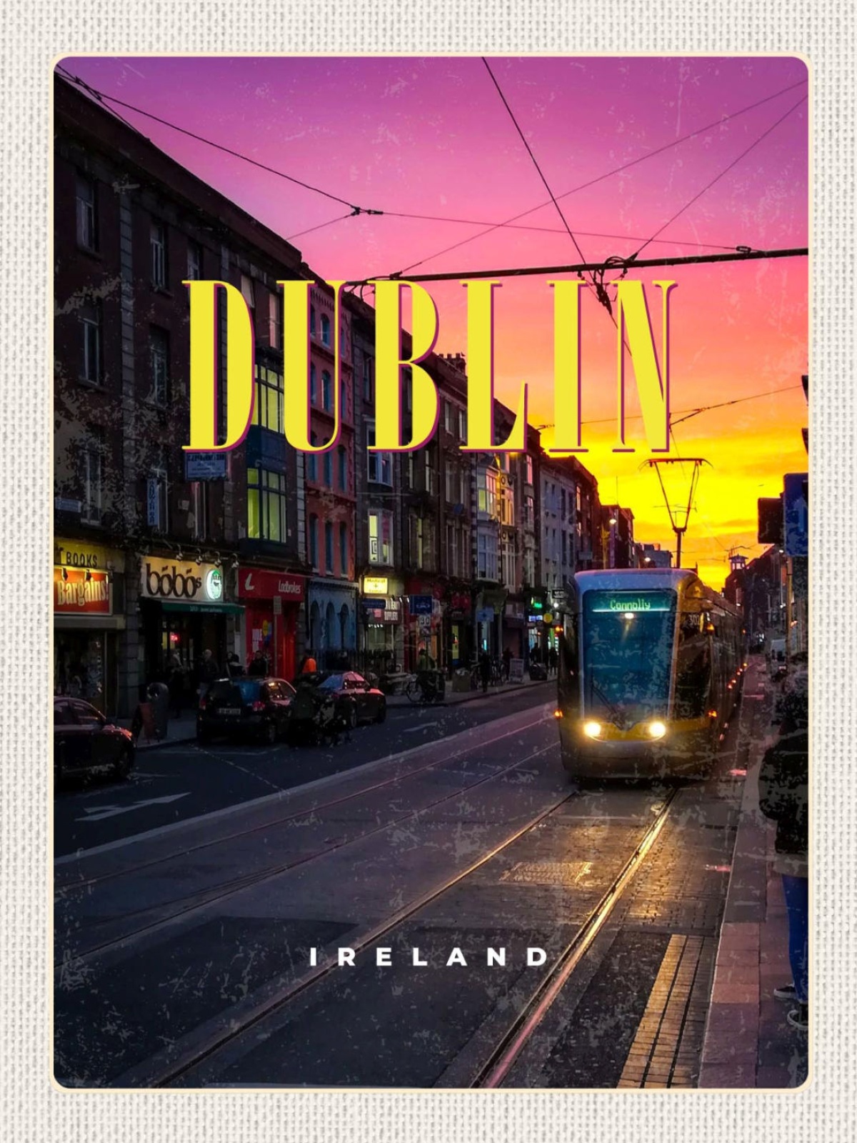 Schild Dublin Ireland Irland Straßenbahn Stadt 12x18 20x30 30x40 Blech od. Holz