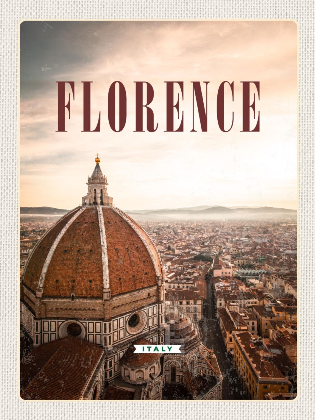 Schild Florence Italy Florenz Italien Dom Stadt 12x18 20x30 30x40 Blech od. Holz