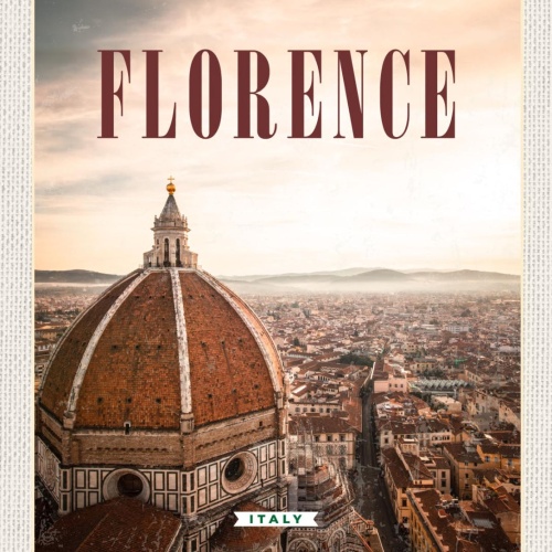 Schild Florence Italy Florenz Italien Dom Stadt 12x18 20x30 30x40 Blech od. Holz