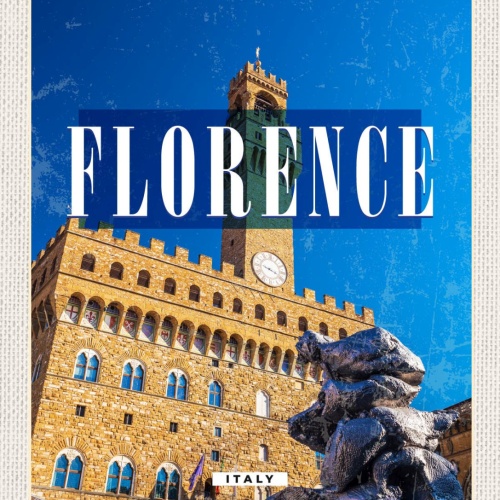Schild Florence Italy Florenz Italien Palast 12x18 20x30 30x40 Blech od. Holz