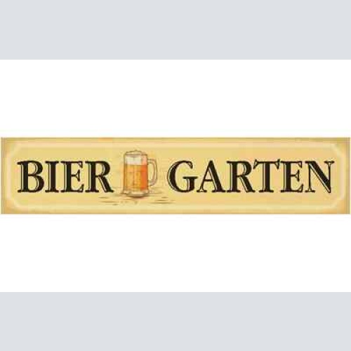 Schild bier garten alkohol glas lokal wirt schenke bar 46 x 10 blech od. holz