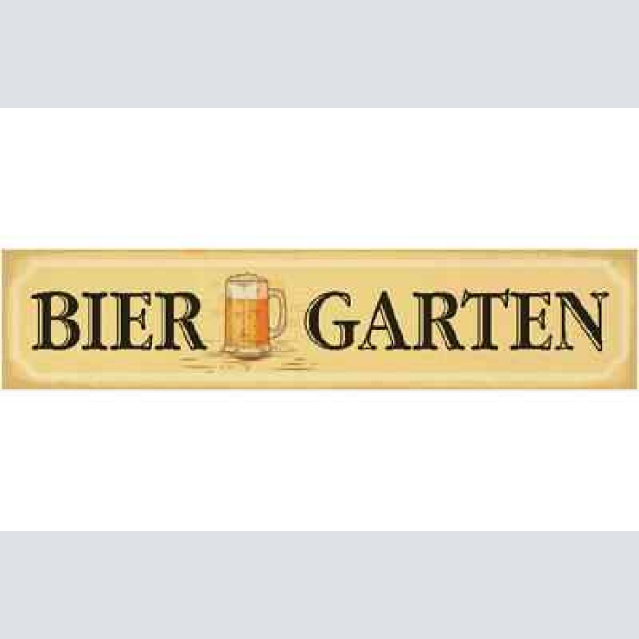 Schild bier garten alkohol glas lokal wirt schenke bar 46 x 10 blech od. holz
