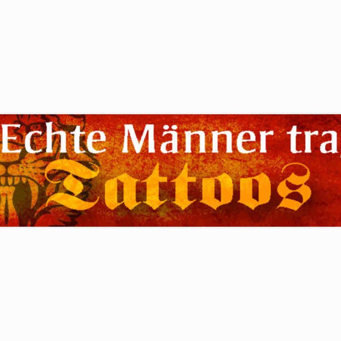 Schild Echte Männer Tattoos Tätowierung Tätowierter 46 x 10 Blech od. Holz