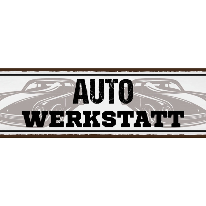 Schild Auto Werkstatt Mechaniker Bastler Werkzeug Oldtimer 46 x 10 Blech od.Holz
