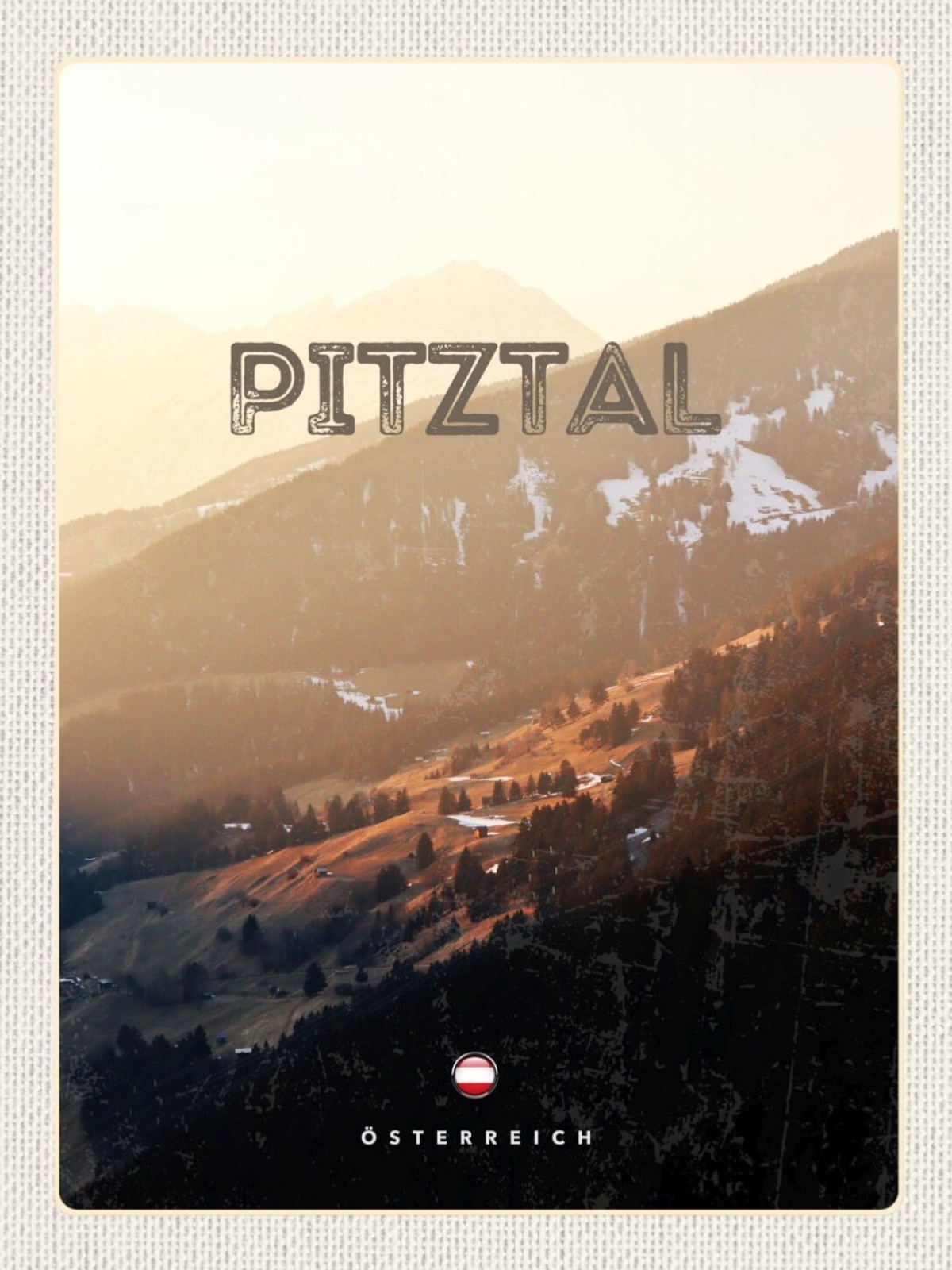 Schild Pitztal Österreich Tirol Berg Gebirge Blick 12x18 20x30 30x40 Blech/Holz