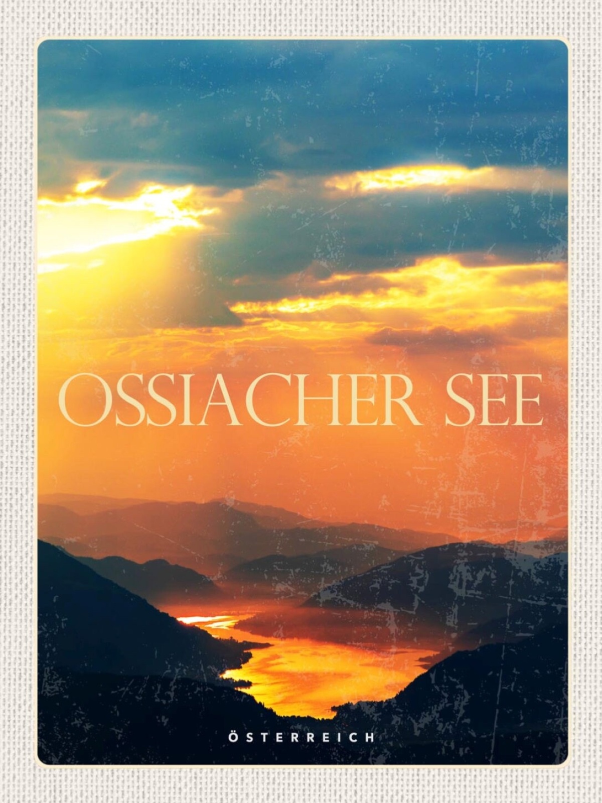 Schild Ossiacher See Österreich Kärnten Abend 12x18 20x30 30x40 Blech/Holz