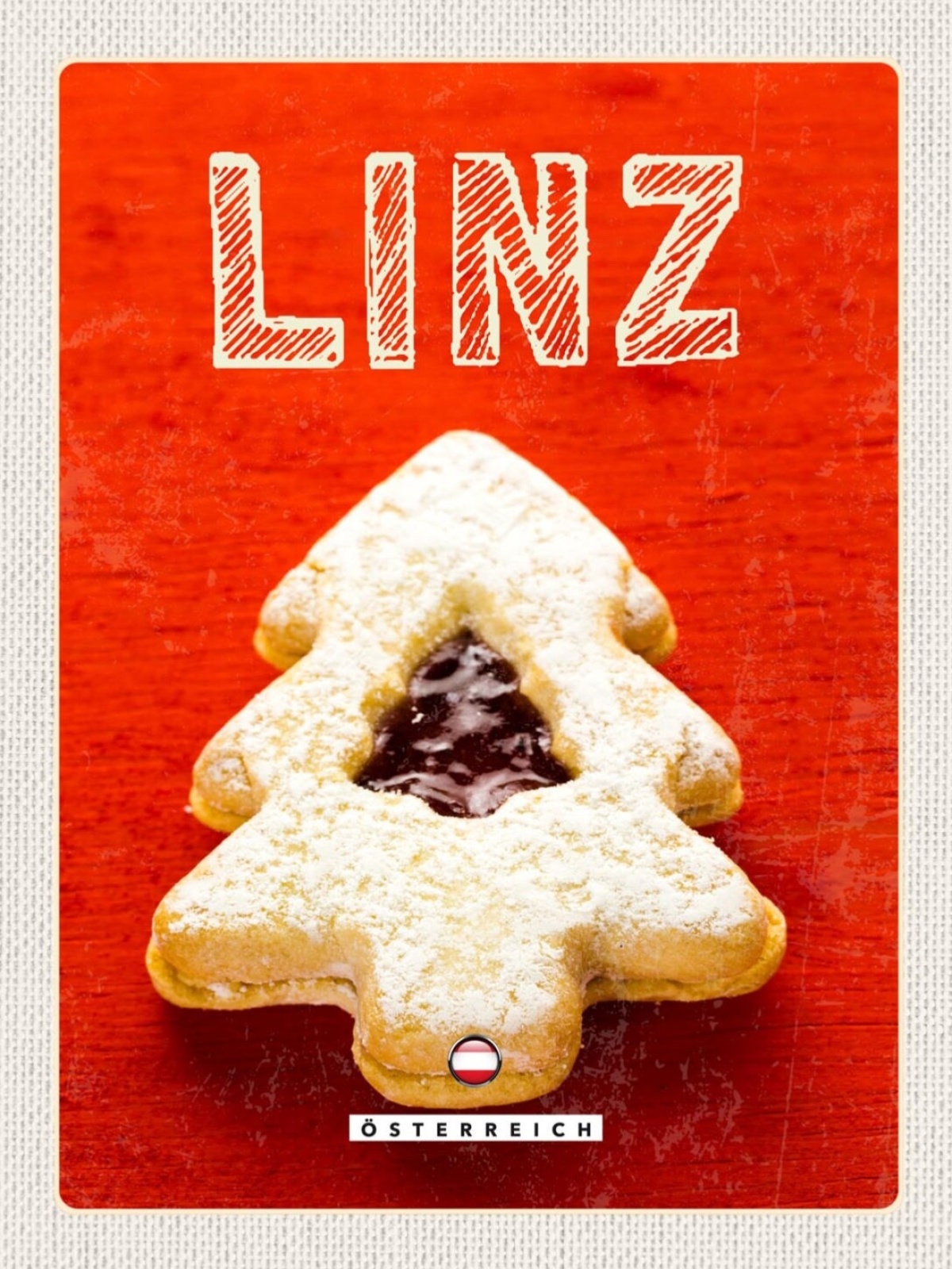 Schild Linz Österreich Oberösterreich Linzer Kekse 12x18 20x30 30x40 Blech/Holz